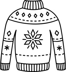 Sweater with Snowflake Pattern