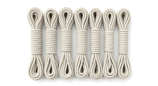 Bundled ropes on white background conceptual illustration