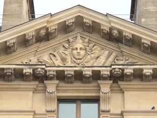 detail of the facade of the Louvre