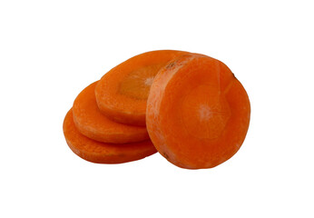 slice of carrot isolated for cooking