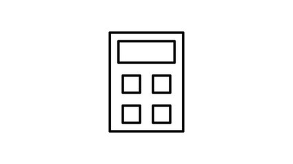 Calculator icon displayed on a black background, symbolizing mathematical functions and calculations.