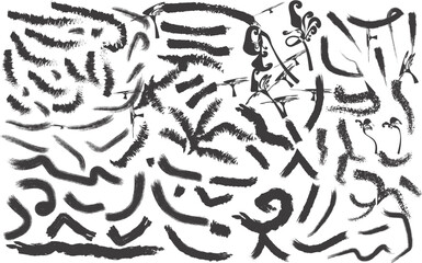 Abstract black and white brush stroke pattern background