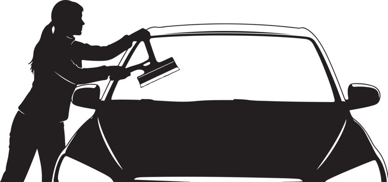 Ice scraper woman cleaning car windshield

Ice scraper winter car maintenance silhouette

Ice scraper female driver removing frost