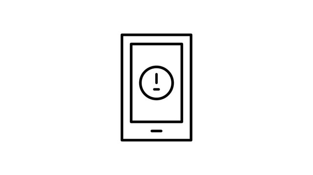Black and white outline illustration of a cell phone, showcasing its basic shape and features.