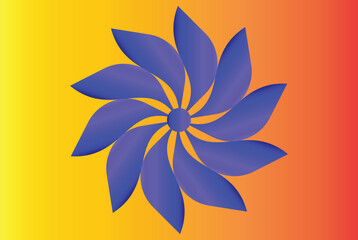Abstract blue flower design with vibrant gradient background
