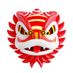 3D Render of Chinese Lion Dance Head