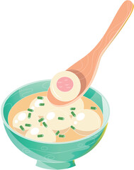 Fuzhou Fish Ball Soup Illustration