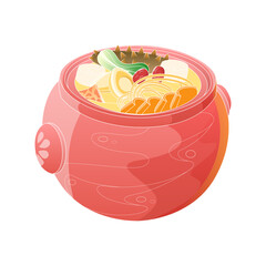 Buddha Jumps Over the Wall Soup- Chinese Premium Stew Illustration