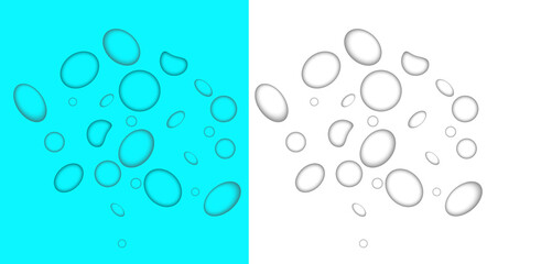 Realistic transparent water drops on isolated background liquid water-drop ,Realistic Water Drops Vector PNG Overlay - Clear Rain Bubble Texture Effect