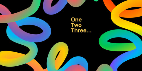 Gradient color shapes forming wave patterns with rainbow ribbons and smooth vector lines ideal for vibrant creative backgrounds posters covers and designs