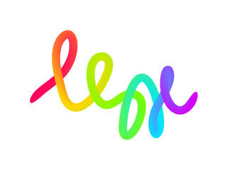 Fun colorful gradient wave lines forming 3D organic rainbow ribbons with playful doodle shapes ideal for kid friendly creative cheerful design projects