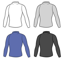 メンズ用ハイネック長袖ベースレイヤー