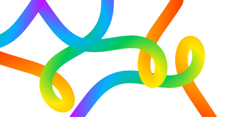 Colorful flowing ribbon waves crafted with gradient rainbow tones and geometric curved lines providing a smooth fluid abstract structure ideal for modern decorative artwork