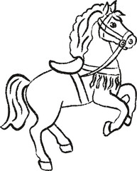 Sketch Christmas Toy Horse