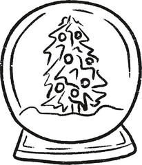 Sketch Christmas Snow Globe