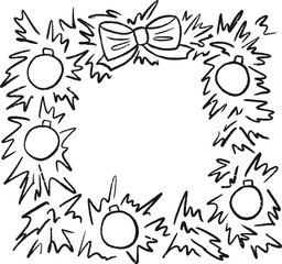 Christmas Wreath Sketch with Bow