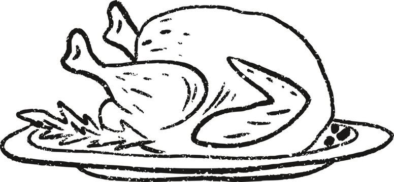 Sketch Christmas Roast Turkey