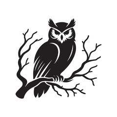 owl on a branch vector