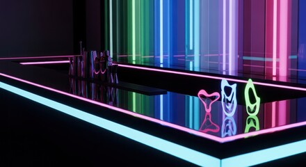 Neon infused bar ambiance a modern and stylish nightlife scene with vibrant glows