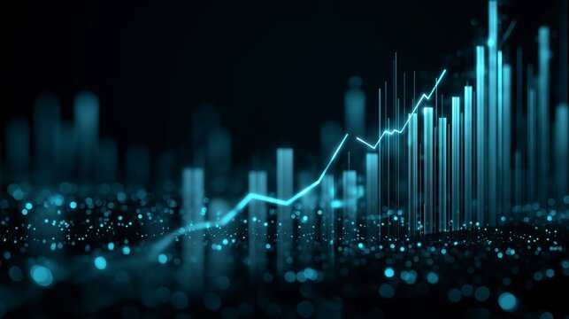 成長を示すビジネスグラフとデータ分析イメージ