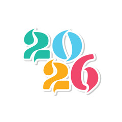 Celebration new year 2026 number simple vector design