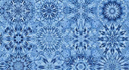 Abstract blue snowflakes pattern background design element