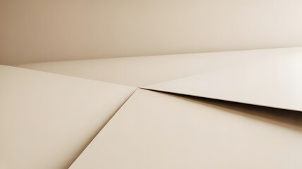 Modern geometric interior design with light beige tones creating a calming, minimalist aesthetic perfect for architectural visualization or contemporary art projects