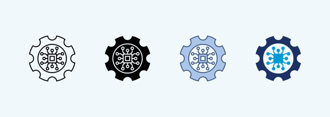 automation Icon Set Multiple Style Collection