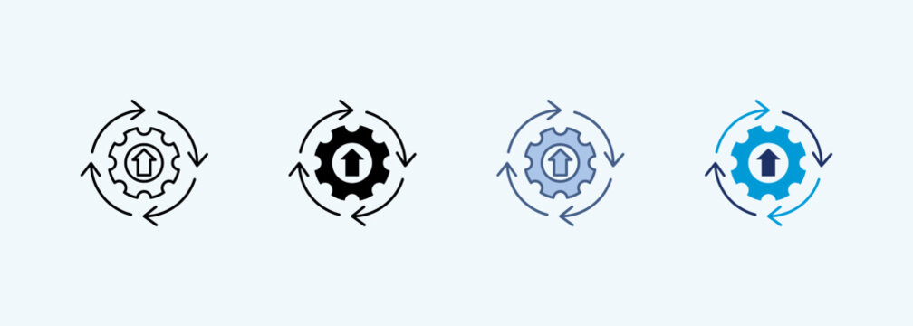 process improvement Icon Set Multiple Style Collection