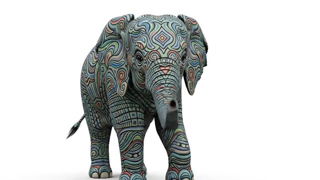 Animated Decorative Elephant Collection showcasing intricate patterns and rhythmic animation