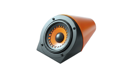 Orange and Black Speaker Isolated on Transparent Background with Focus on Audio Equipment and Sound Technology