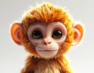 Adorable Baby Monkey with Big Eyes - A Heartwarming Portrait.