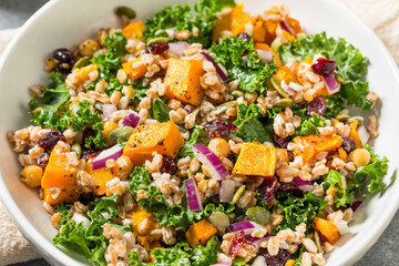 Homemade Organic Harvest Farro Butternut Squash Salad