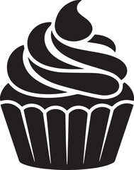cupcake logo swirl frosting liner badge for bakery packaging vector