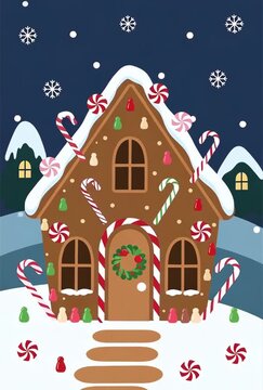 Festive gingerbread village animation for a cozy holiday season, featuring playful christmas houses