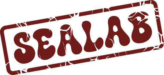 Distressed red rubber stamp featuring the prominent text SEALAB for official documentation