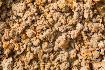 Cooked Homemade Minced Ground Turkey