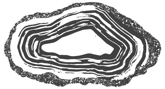 geometric agate slice line art illustration