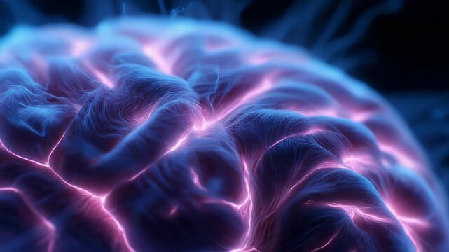 Stunning close-up of a brain with vibrant colors and intricate textures for medical and art themes