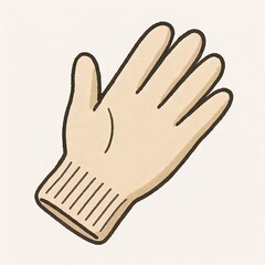 Fototapeta premium シンプルデザインの綿手袋素材イラスト