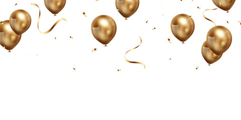 golden balloon background for festival decoration elegant vector illustration party