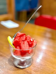 Watermelon and lemon for dessert