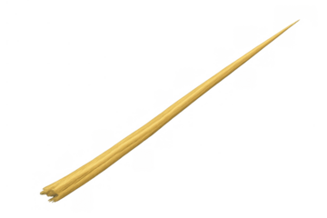 Wooden toothpick showing one pointed end, a common tool for oral hygiene and food preparation on a transparent background