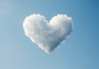 Heart-Shaped Cloud Floating in a Clear Blue Sky on a Bright Sunny Day