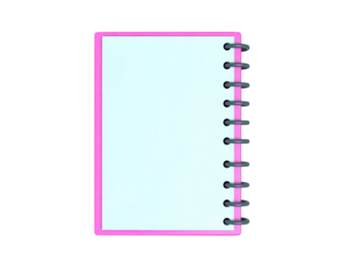 Blank notebook with clean, unmarked pages showcasing simple cover design, ideal for journaling, writing, and creative note-taking isolated on white background