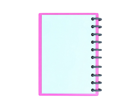 Blank notebook with clean, unmarked pages showcasing simple cover design, ideal for journaling, writing, and creative note-taking isolated on white background