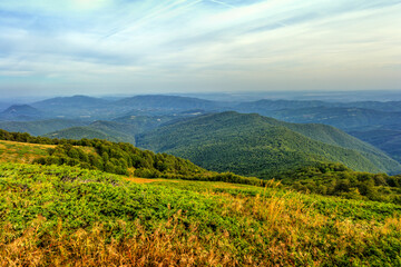 Beautiful landscape in the summer mountain