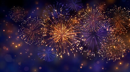 Close-up of a sparkling burning sparkler with golden glowing sparks and festive bokeh lights creating a vibrant celebratory atmosphere on a dark background