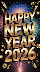 Happy New Year 2026 banner