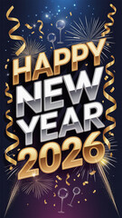 Happy New Year 2026 banner